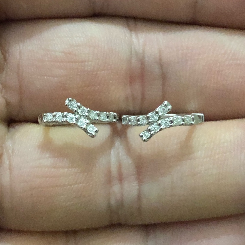 COPY - 10k white gold diamond hoop
